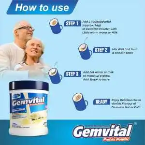 GemVital Protein Powder - Vanilla Flavor (200g)