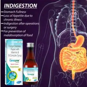 Corezyme -Digestive Enzyme Syrup with Fungal Diastase, Pepsin, Vitamins & B-Complex, 200 ml